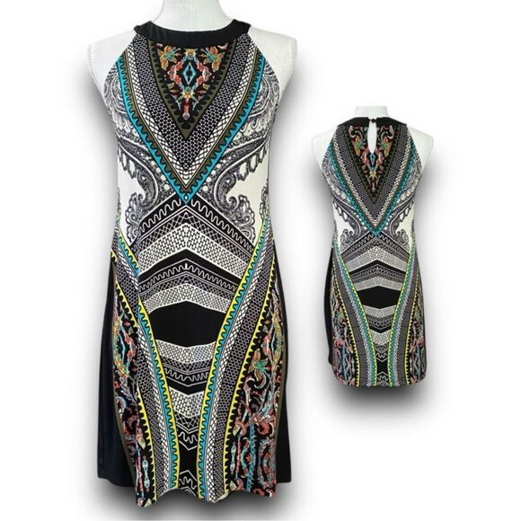 APT.9 Multi Color Tribal & Filligree Print Mini Dress Women’s Size Small Petite - Picture 10 of 10